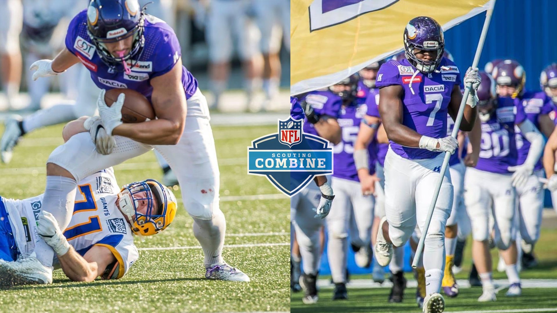 NFL International Combine mit den Vikings Seikovits und Misangumukini