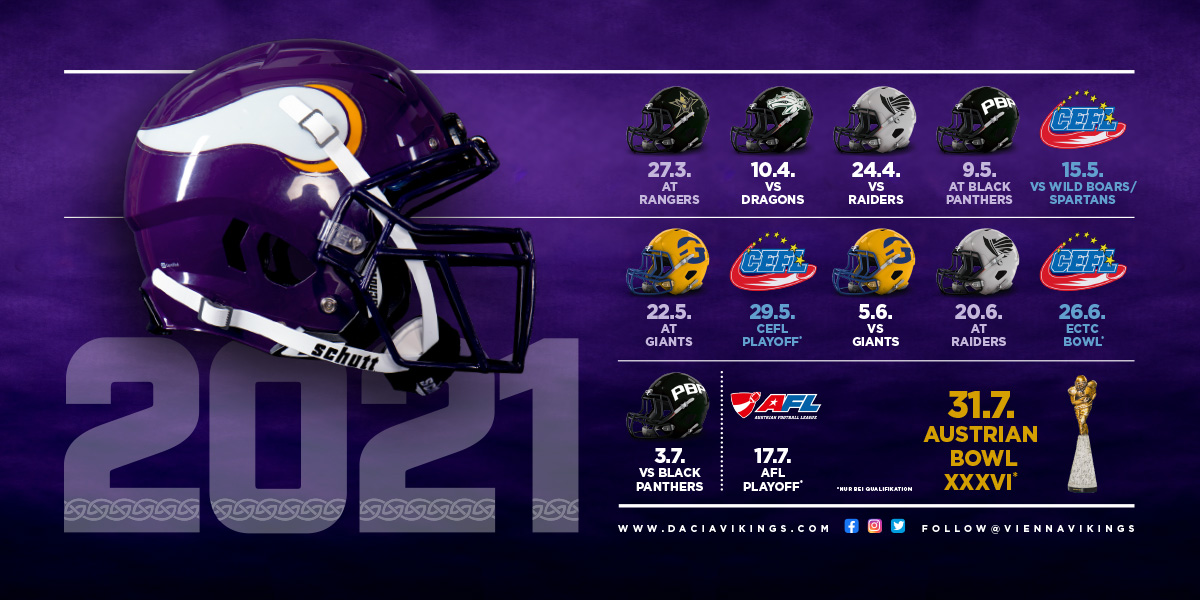 #BleedPurple with us – So sieht der 2021 Spielplan der Dacia Vikings aus